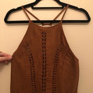 BROWN SUADE ADORABLE TANK